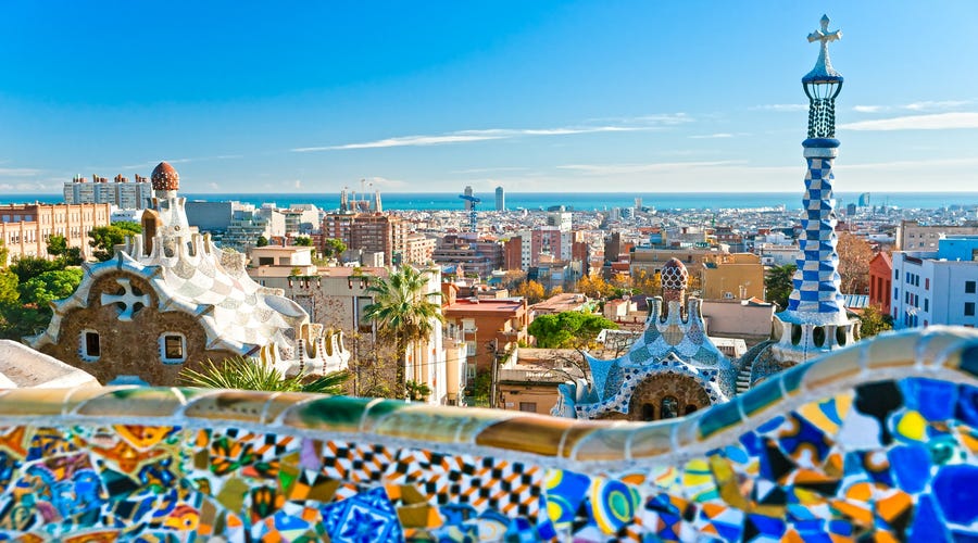 Stadtpanorama von Barcelona, Spanien.