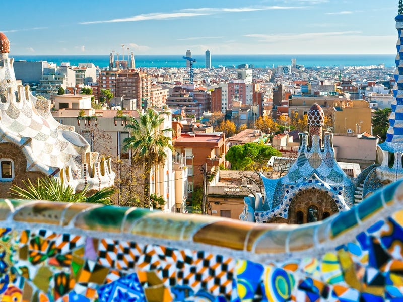 Stadtpanorama von Barcelona, Spanien.