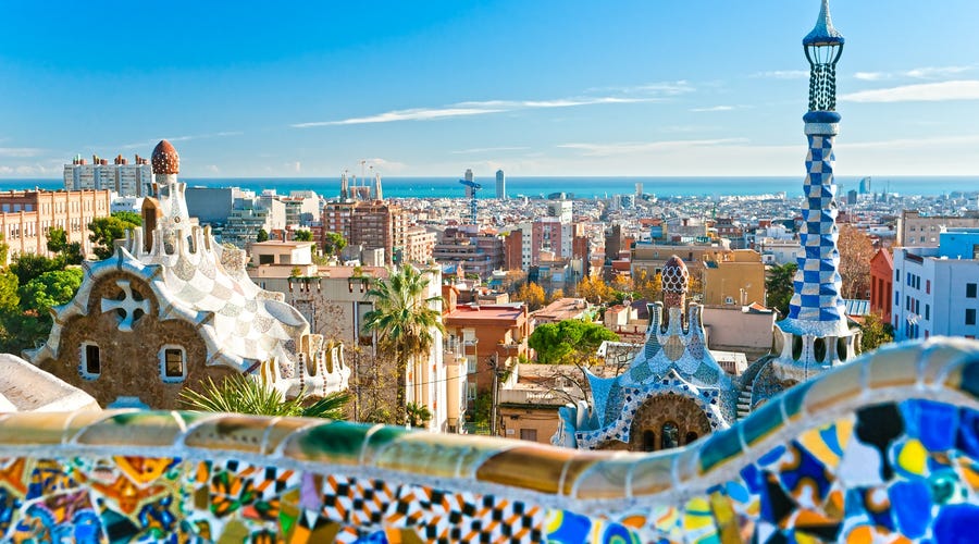 Stadtpanorama von Barcelona, Spanien.