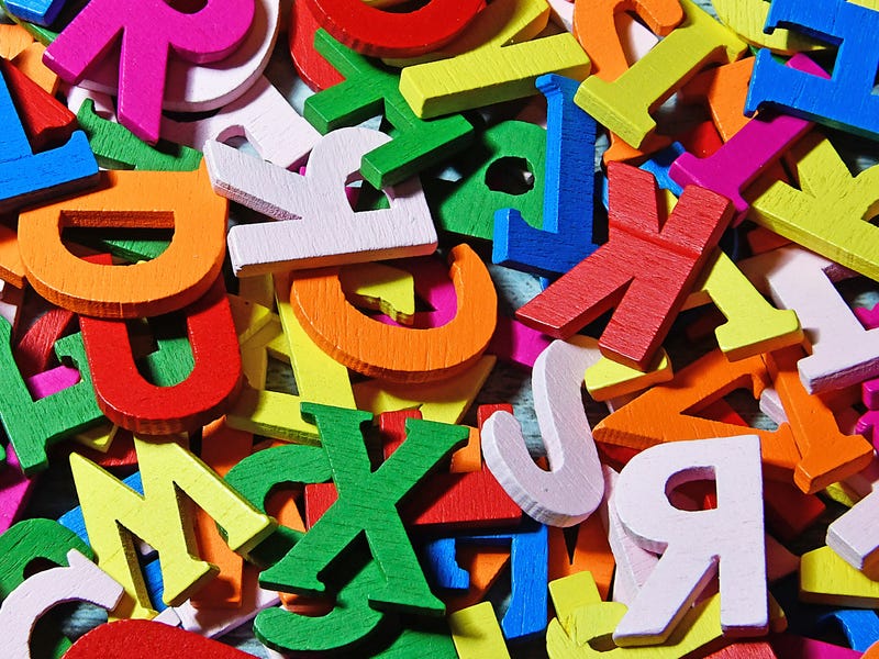 A lot of colorful letters.