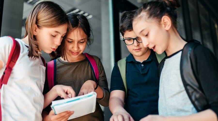 Mehrere Schüler lernen gemeinsam