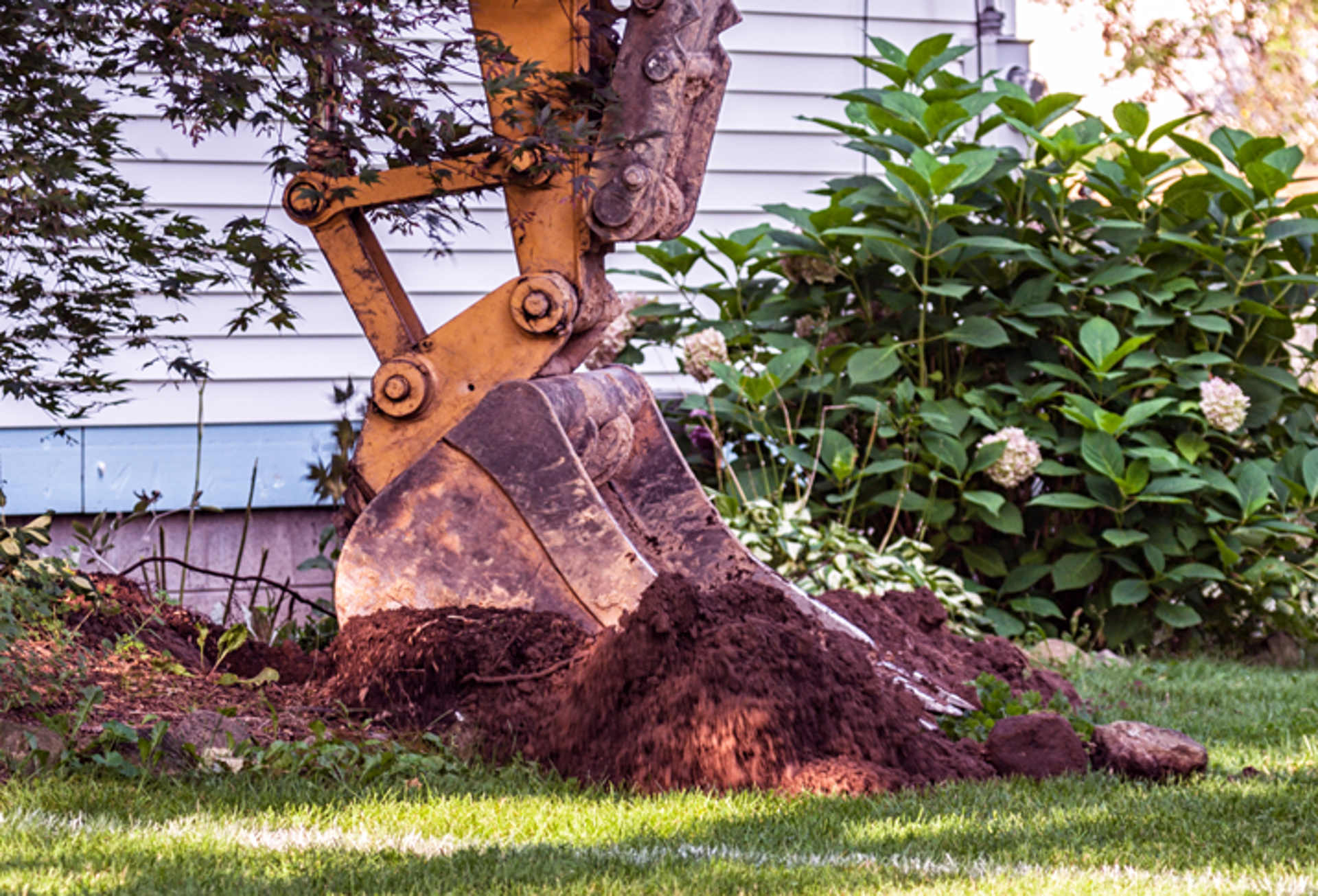 sewer line excavation for repairs