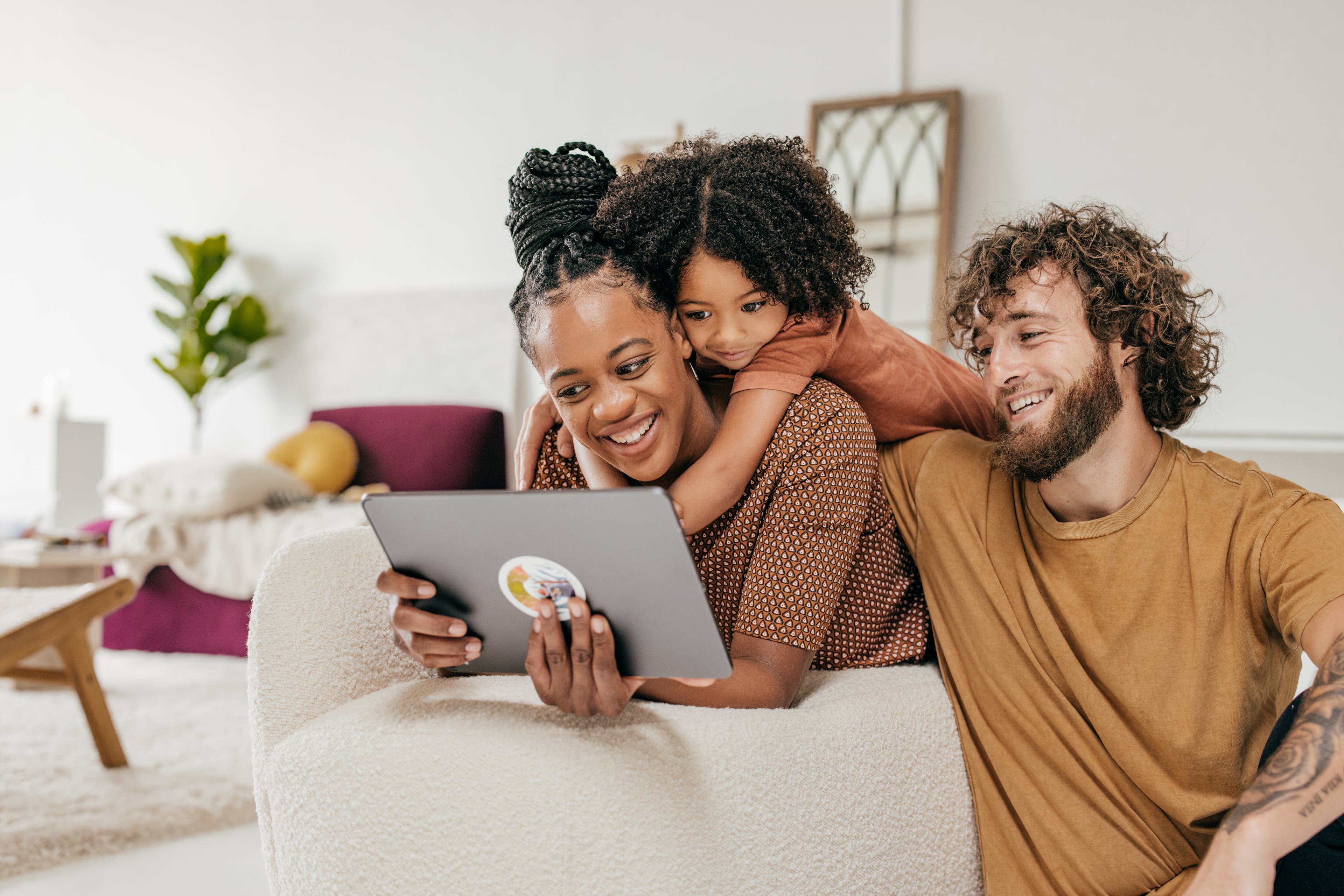 family using tablet