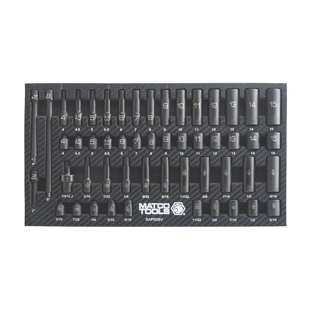 52 PIECE 1/4 DRIVE ADV STANDARD AND DEEP SAE AND METRIC IMPACT SOCKET SET