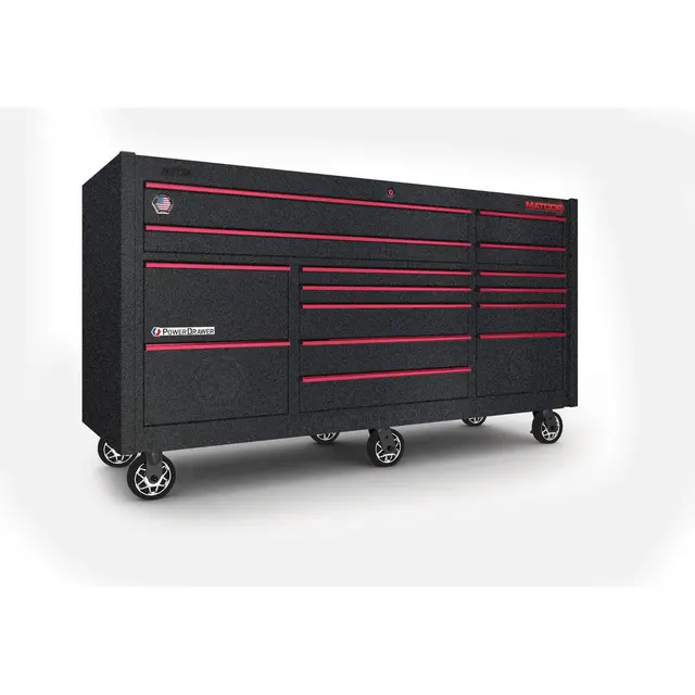 79" x 28" TRIPLE-BAY 4s SERIES TOOLBOX (TOUGH BALLISTIC BLACK/RED)
