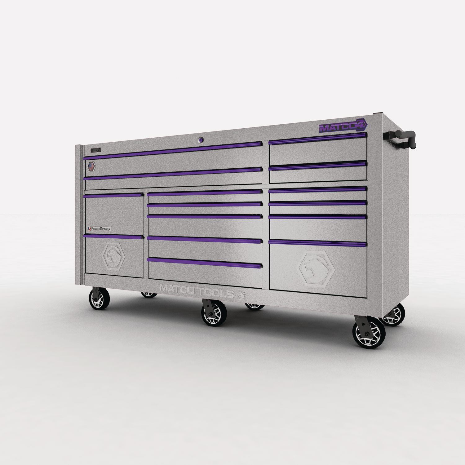 79 x 28 TRIPLE-BAY 4s SERIES TOOLBOX (SUPERCHARGED SILVER/PURPLE)  4328TB-UUP