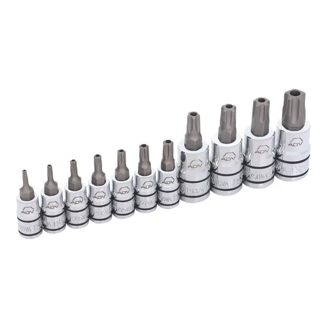 11 PIECE 1/4" AND 3/8" DRIVE ADV 5 POINT TAMPER-RESISTANT TORX PLUS® BIT SOCKET SET