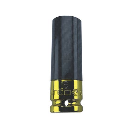 1/2" DRIVE 19MM METRIC 6 POINT THIN WALL SOCKET - GOLD