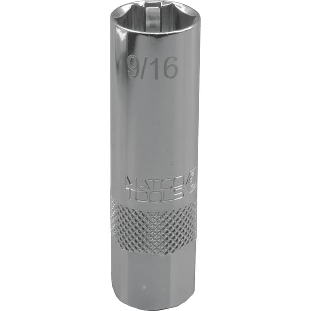 3/8" DRIVE 9/16" SAE 6 POINT 2½" LONG SPARK PLUG SOCKET WITH RETAINING TABS