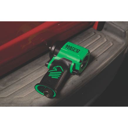 3/8" DRIVE STUBBY PUSH BUTTON PNEUMATIC IMPACT WRENCH - GREEN