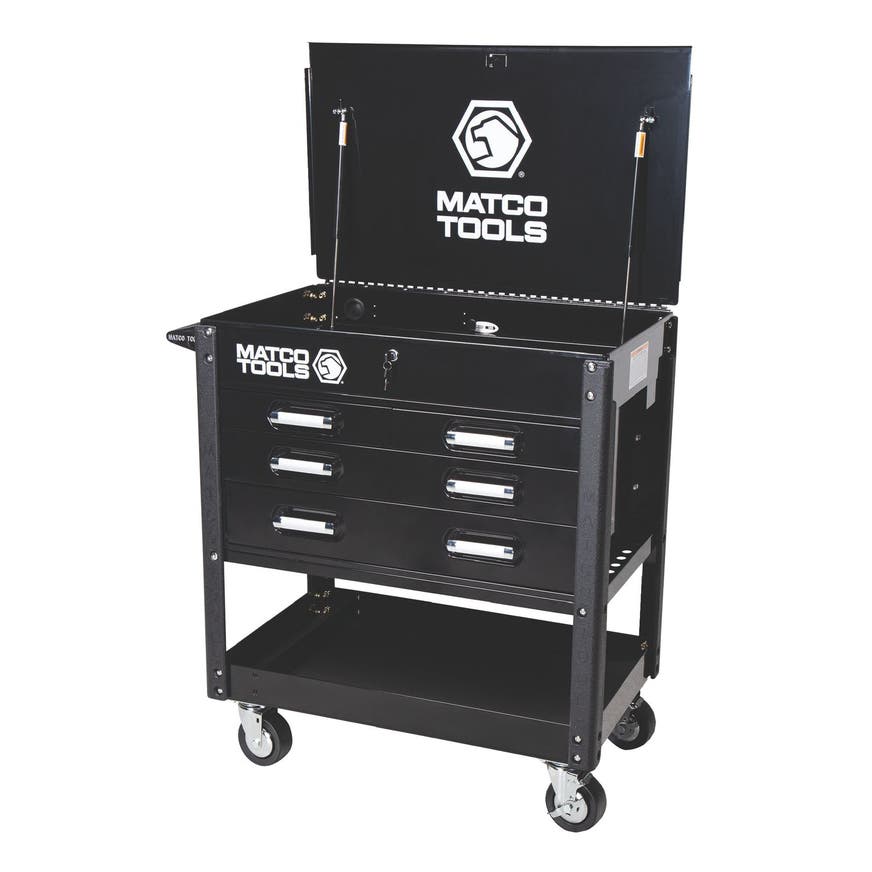 35" x 21" MSC4 ROLLING TOOL CART (BLACK/CHROME) MSC4BKQP Matco Tools