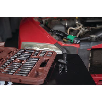 48 PIECE 1/4" DRIVE METRIC AND SAE 6 POINT ADV STANDARD AND DEEP IMPACT SOCKET SET