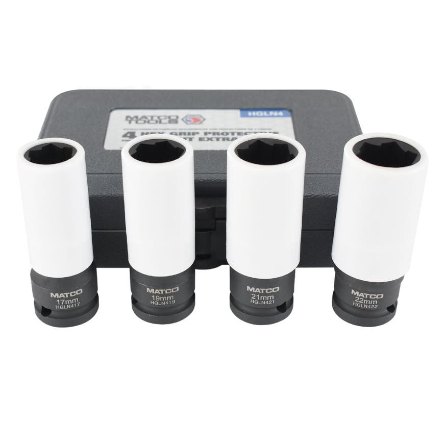4 PIECE HEX GRIP PROTECTIVE LUG NUT EXTRACTORS HGLN4 Matco Tools