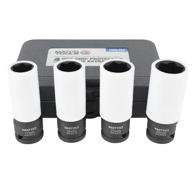 4 PIECE HEX GRIP PROTECTIVE LUG NUT EXTRACTORS