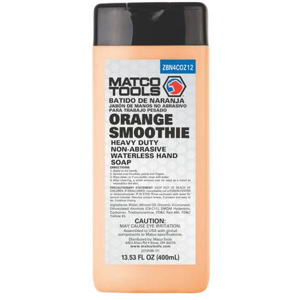 ORANGE SMOOTHIE HEAVY DUTY NON-ABRASIVE WATERLESS HAND SOAP - 13.5OZ - 12/CASE