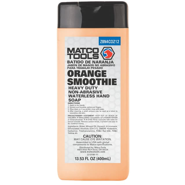 ORANGE SMOOTHIE HEAVY DUTY NON-ABRASIVE WATERLESS HAND SOAP - 13.5OZ - 12/CASE