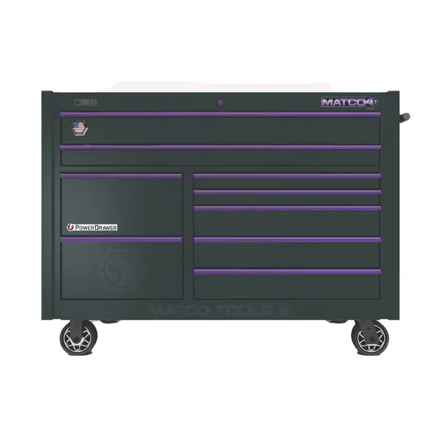 57" x 28" DOUBLE-BAY 4s SERIES TOOLBOX (THUNDERSTORM GRAY/PURPLE)