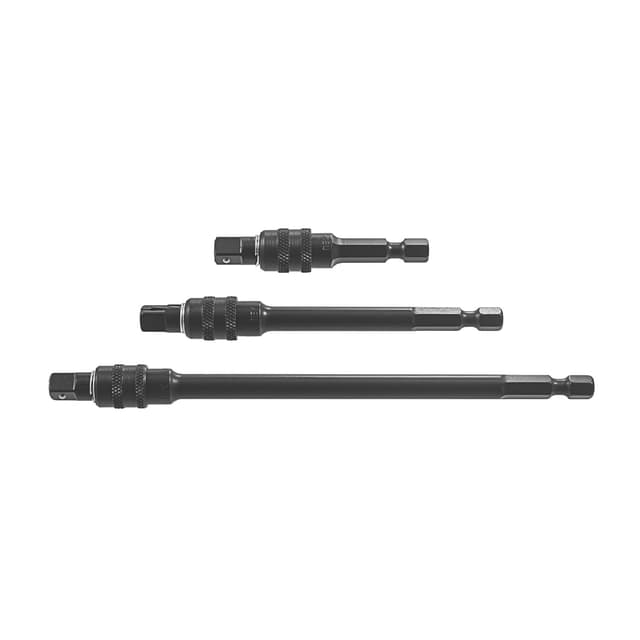 3 PIECE 1/4" DRIVE HEX SHANK QUICK CHANGE LOCKING DRIVE POWER ADAPTER SET