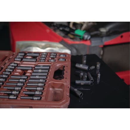 48 PIECE 1/4" DRIVE METRIC AND SAE 6 POINT ADV STANDARD AND DEEP IMPACT SOCKET SET