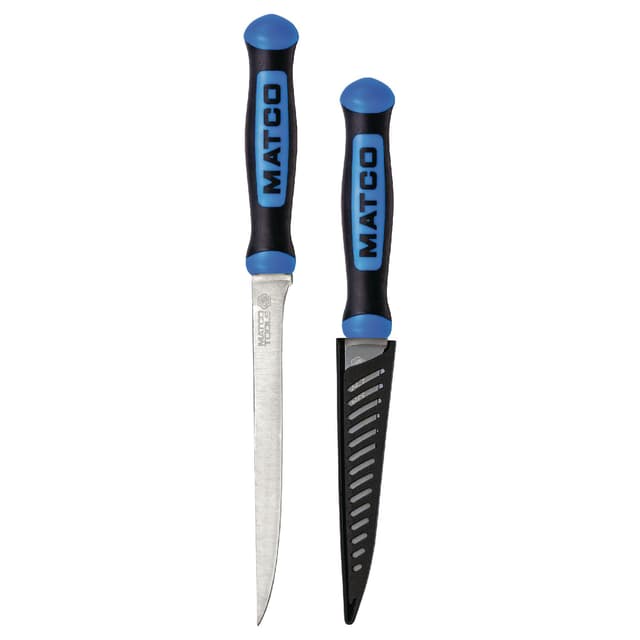 MATCO 2 PIECE RATCHET HANDLE FISH KNIVES BLUE