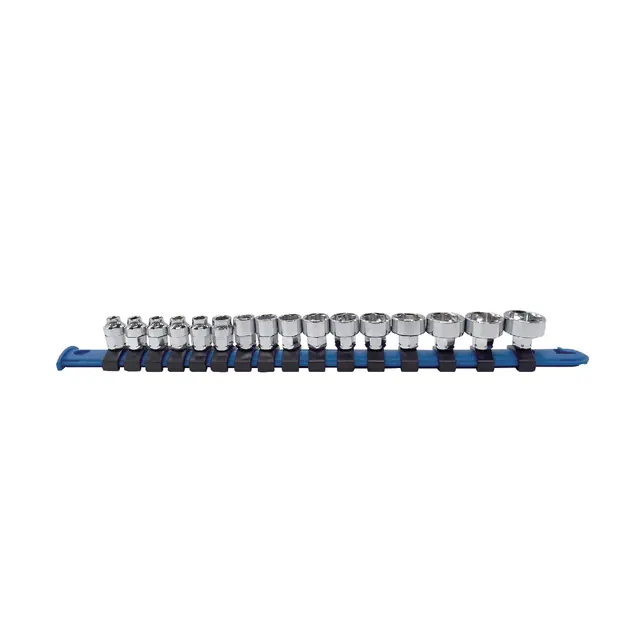 16 PIECE 1/4" AND 11MM DUAL DRIVE METRIC 6 POINT LOW PROFILE SOCKET SET