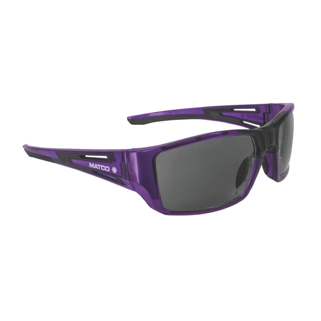 FORCEFLEX SAFETY GLASSES PURPLE FULL FRAME WITH SMOKE LENSES