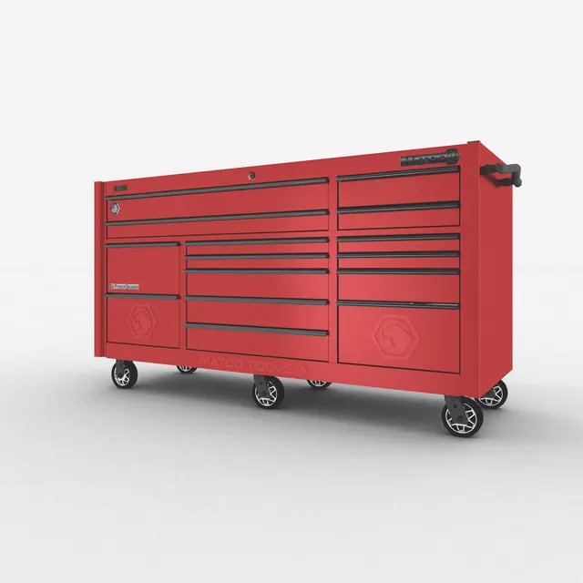 79" x 28" TRIPLE-BAY 4s SERIES TOOLBOX (FIRE RED/BLACK)