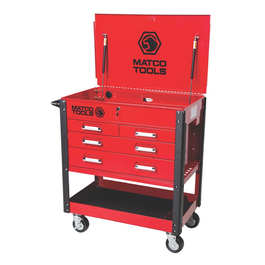 35" x 21" MSC4 ROLLING TOOL CART (RED/CHROME) MSC4RQP Matco Tools