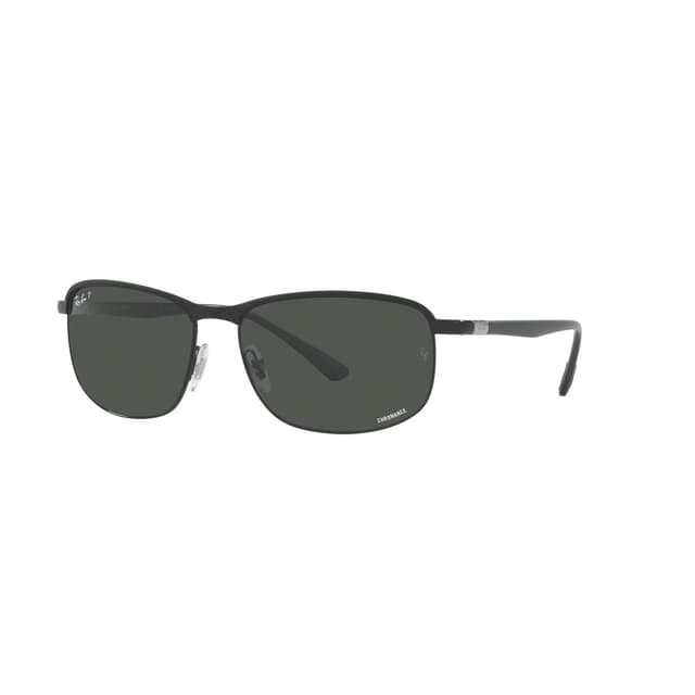 RAY-BAN RB3671CH CHROMANCE MATTE BLACK WITH DARK GRAY POLARIZED LENSES