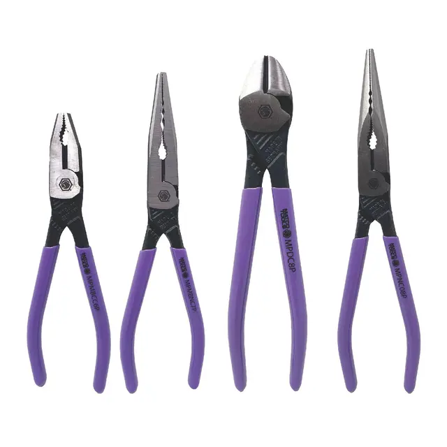 4 PIECE PLIERS SET - PURPLE