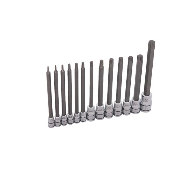 13 PIECE 1/4", 3/8", AND 1/2" DRIVE ADV LONG TORX® BIT SOCKET SET