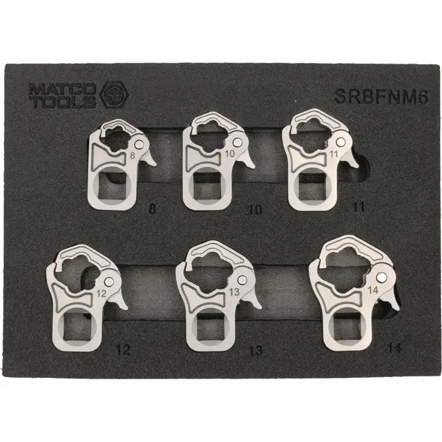 6 PIECE 3/8" DRIVE METRIC RATCHETING FLARE NUT WRENCH SET