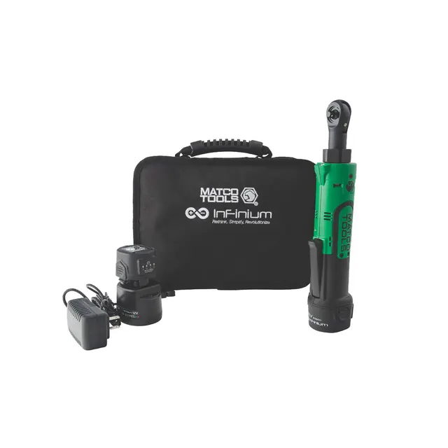 12V CORDLESS INFINIUM™ 1/4" BRIDGED HEAD RATCHET KIT - GREEN