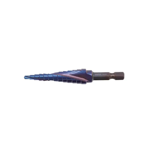TITANIUM BLUE 1/8"-1/2" STEP DRILL QUICK-CHANGE