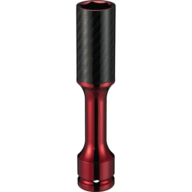 1/2" DRIVE 21MM METRIC 6 POINT THIN WALL EXTENSION SOCKET - RED