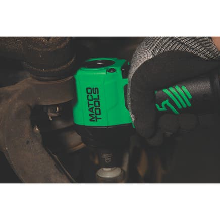 3/8" DRIVE STUBBY PUSH BUTTON PNEUMATIC IMPACT WRENCH - GREEN