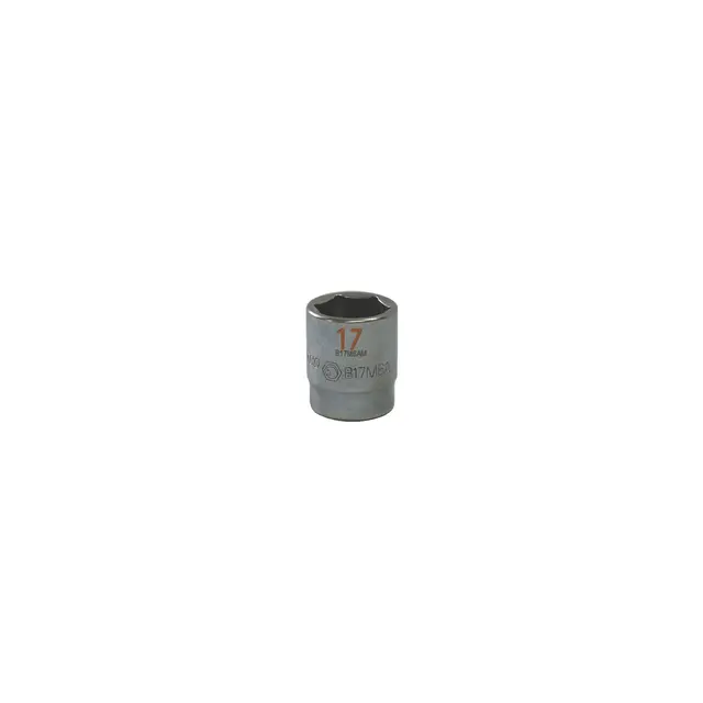 3/8" DRIVE 17MM METRIC 6 POINT CHROME SOCKET - ORANGE