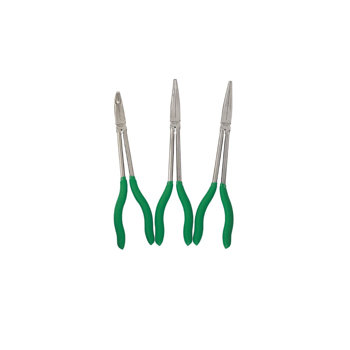 3 PIECE EXTRA LONG NEEDLE NOSE PLIER SET GREEN SPN3G Matco Tools