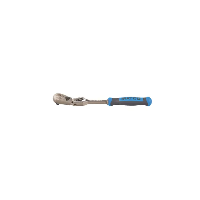 1/4" DRIVE 7-3/4" EIGHTY8 TOOTH BLACK NICKEL LOCKING FLEX RATCHET WITH ERGO HANDLE - BLUE
