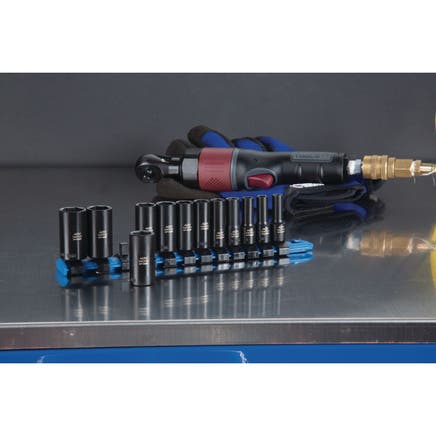 12 PIECE 1/4" DRIVE METRIC 6 POINT ADV MAGNETIC IMPACT SOCKET SET