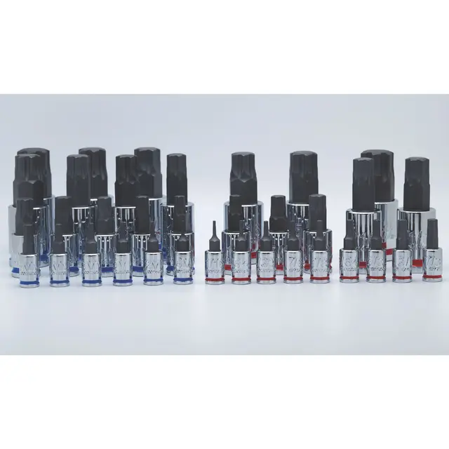 35 PIECE 1/4", 3/8", AND 1/2" DRIVE MASTER OPTI-GRIP HEX BIT SOCKET SET