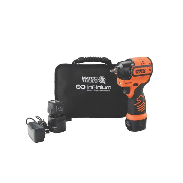 12V CORDLESS INFINIUM™ 1/4” STUBBY IMPACT WRENCH KIT - ORANGE