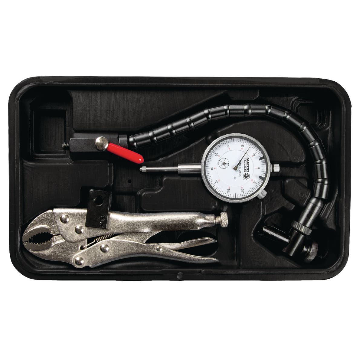 1" DIAL INDICATOR SET WITH FLEX ARM AND LOCKING PLIERS DILP10B Matco