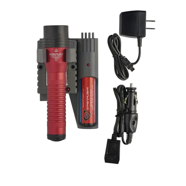 STREAMLIGHT STRION 615 LUMENS LED RECHARGEABLE FLASHLIGHT WITH PIGGYBACK CHARGER-RED