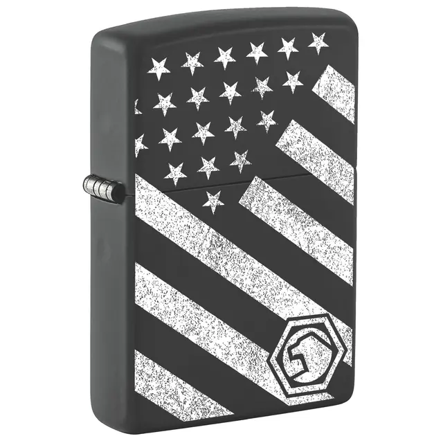 BLACK USA FLAG ZIPPO