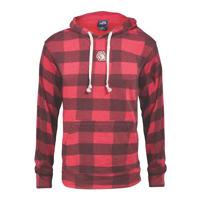 WOMEN'S BUFFALO PLAID HOODIE - L