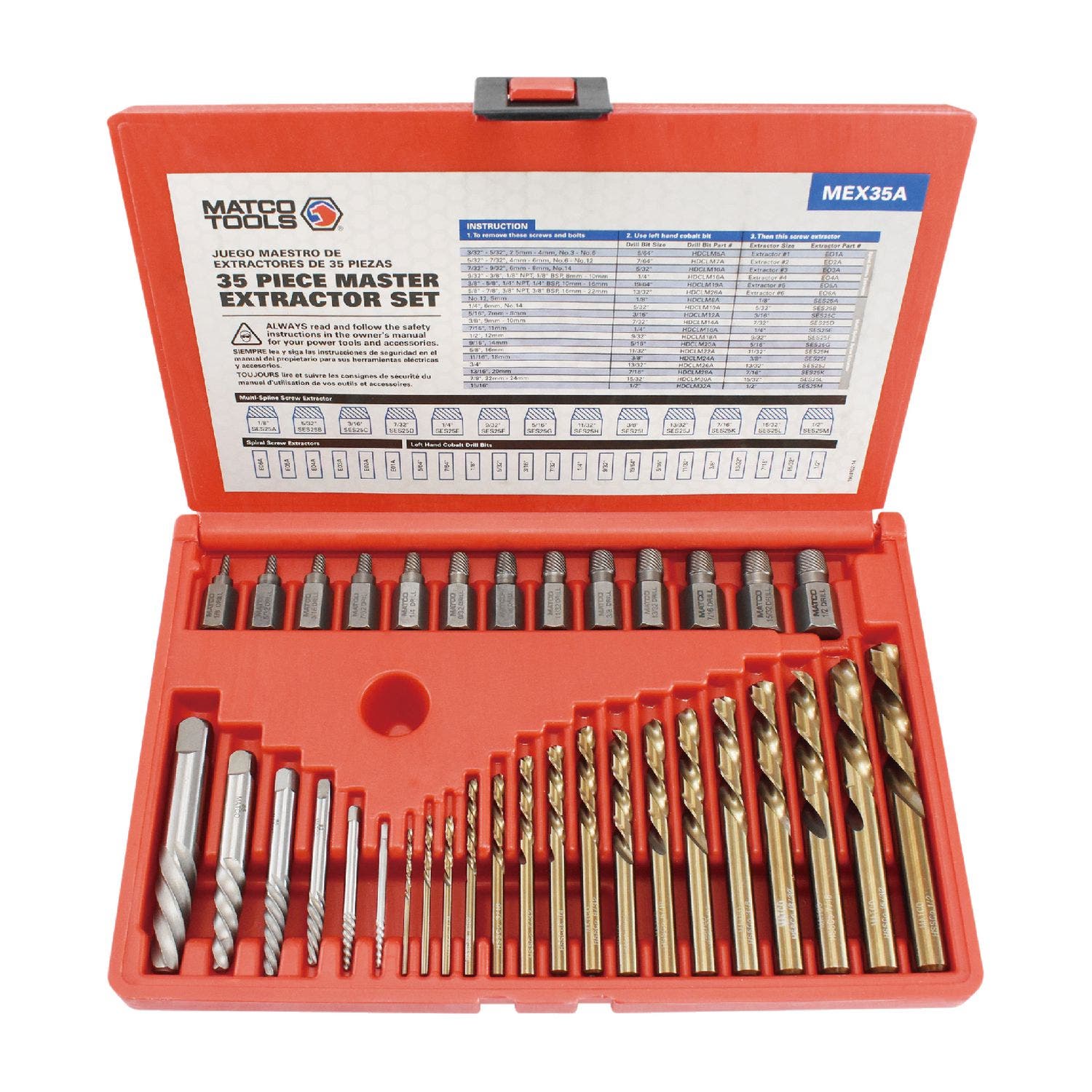 35 PIECE MASTER EXTRACTOR SET MEX35A Matco Tools