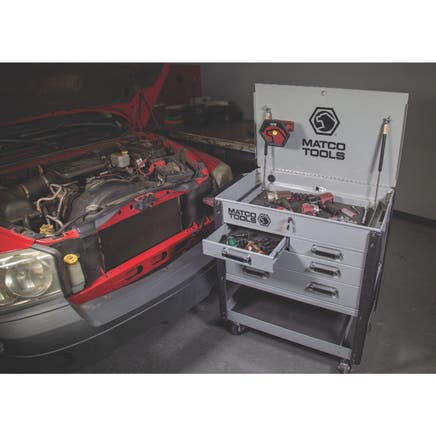 4-DRAWER HEAVY-DUTY SERVICE CART TITANIUM