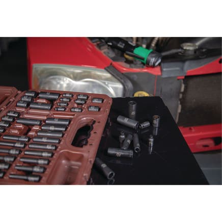 48 PIECE 1/4" DRIVE METRIC AND SAE 6 POINT ADV STANDARD AND DEEP IMPACT SOCKET SET
