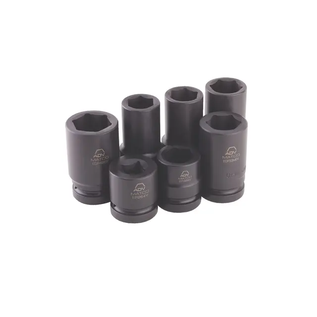 1" DRIVE 7 PIECE SAE 6 POINT ADV WHEEL SERVICE SOCKET SET
